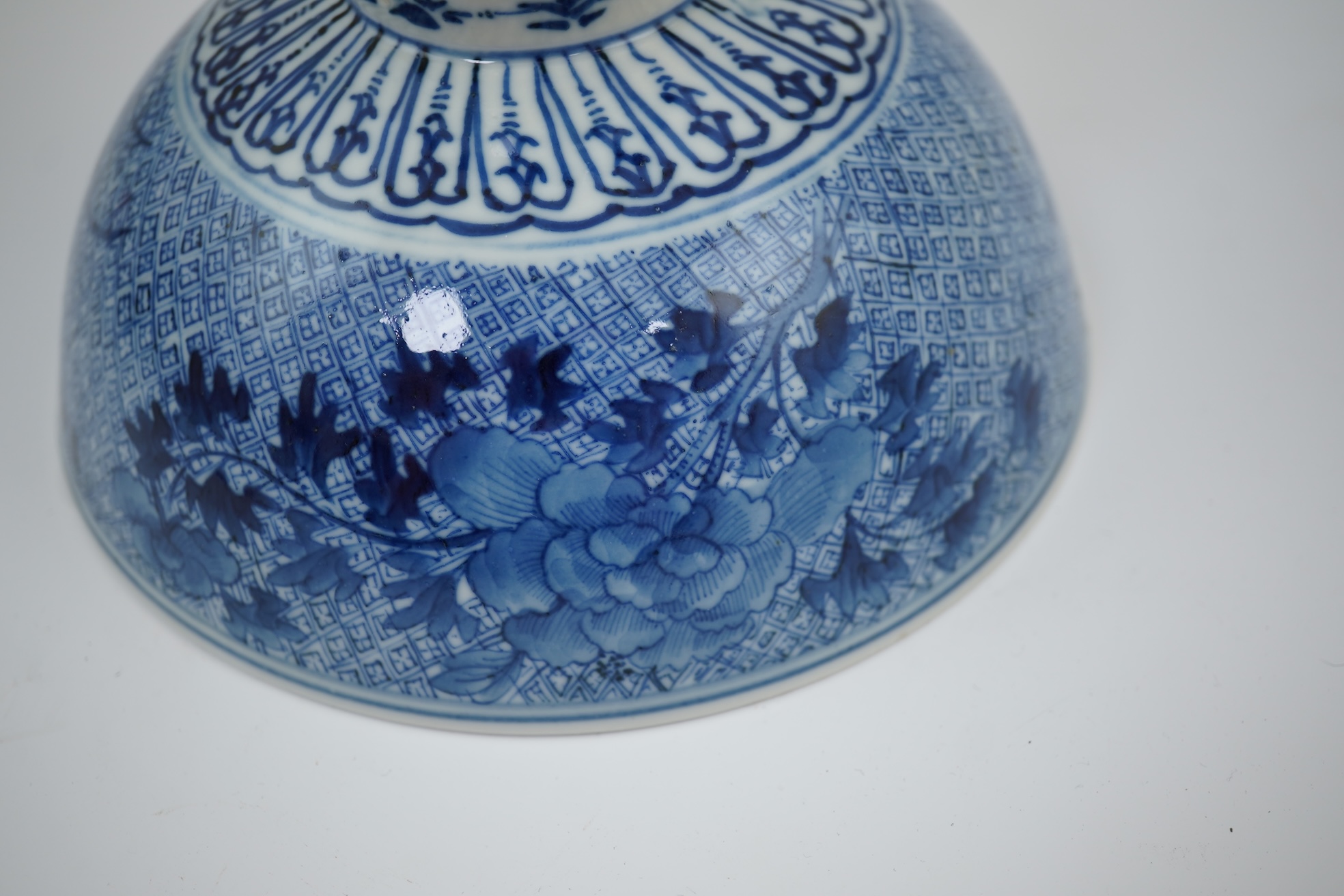 A Chinese blue and white ‘dragon’ stem bowl, Guangxu six character mark and of the period (1875-1908)
